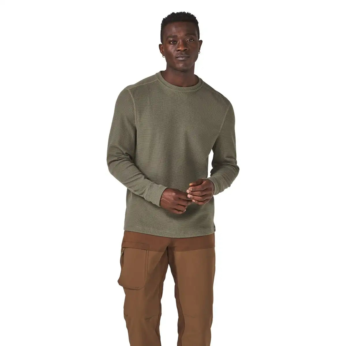 Men's Santiam Waffle LS Tee Dusty Olive
