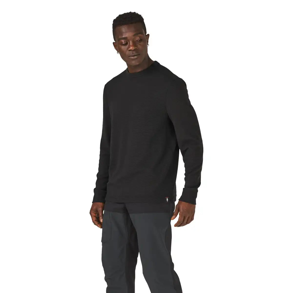Men's Santiam Waffle LS Tee Black